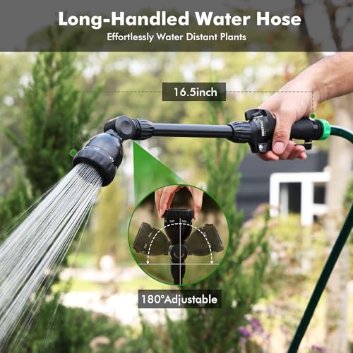 RESTMO Heavy Duty Metal Hose Wand, Watering Wand for Garden Hose - color: Flash Black