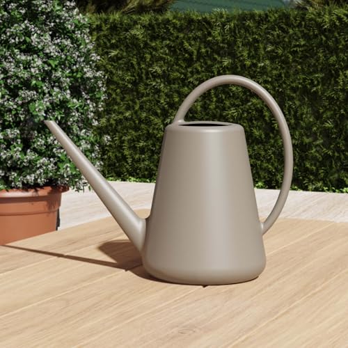 1 Gallon Resin Watering Can with Ergonomic Curved Handle & Long Spout