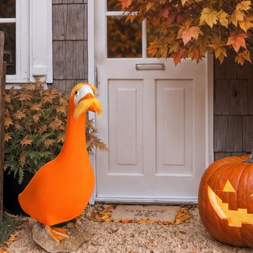 Gilprop Halloween Porch Goose Outfit with Orange Fuzzy Mustache - style: Orange Fuzzy Mustach