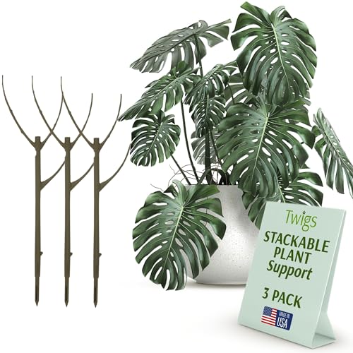 Twigs GA Stackable Plant Support Stakes, Moonstone, 3-Pack, 17" L - color: Moonstone, size: Stackable (3 Pack)