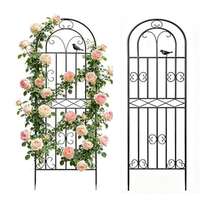 2 Pack 47.2"x19.7" Metal Gardon Trellis for Climbing Plants Outdoor, Black - size: 2P: 47.2" H x 19.7" W