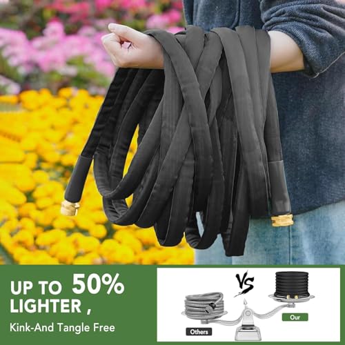 Garden Hose 50ft, Ultra-Light Flexible Water Hose, Burst-Resistant, Kink-Free, High-Pressure Waterhose, All-Weather Use for Lawns, Gardens, and Outdoor Cleaning Garden Hoses (50ft) - size: 50ft