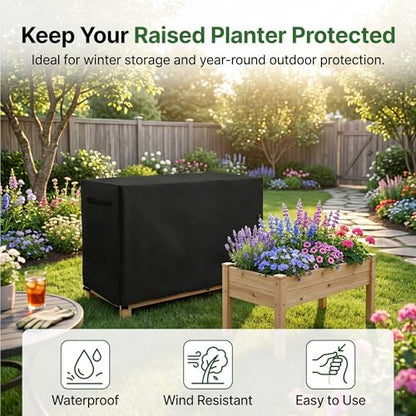 Raised Garden Bed Cover, Winter Waterproof Planter Box Tarp