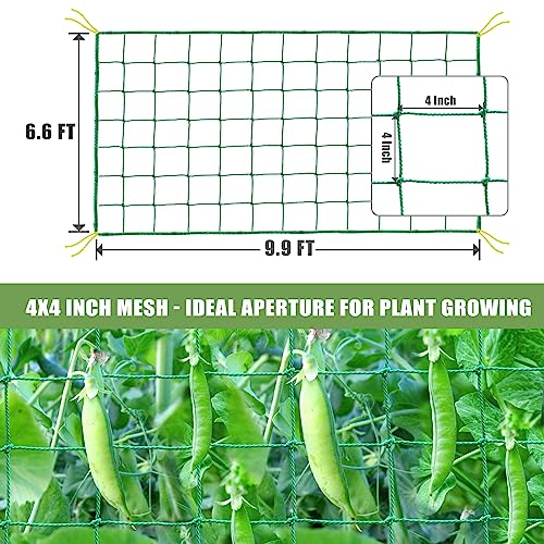 Trellis Netting for Climbing Plants, Cucumber/Tomato Garden Trellis Netting - size: 6.6x9.85 FT (27 Strands)