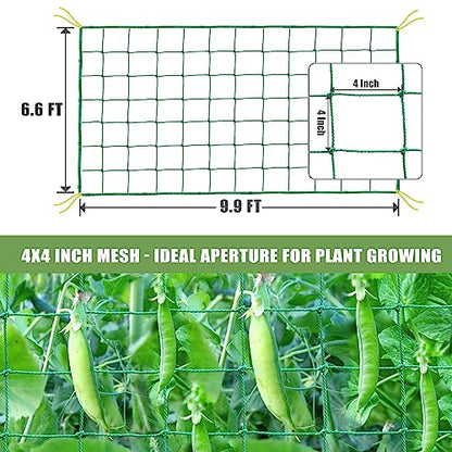 Trellis Netting for Climbing Plants, Cucumber/Tomato Garden Trellis Netting - size: 6.6x9.85 FT (27 Strands)