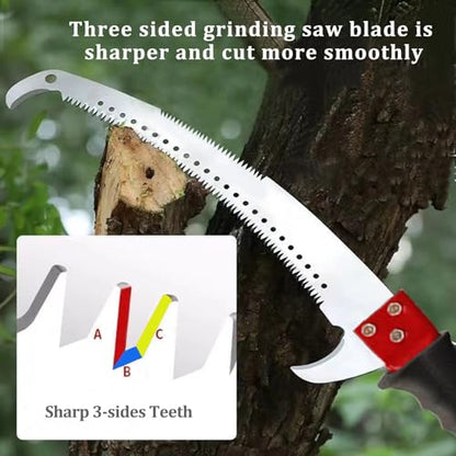 Manual Pole Saw 30 FT Extendable Tree Pruner High Branches Trimming for Pruning Palms and Shrubs with Long Handle (Green) - color: Green