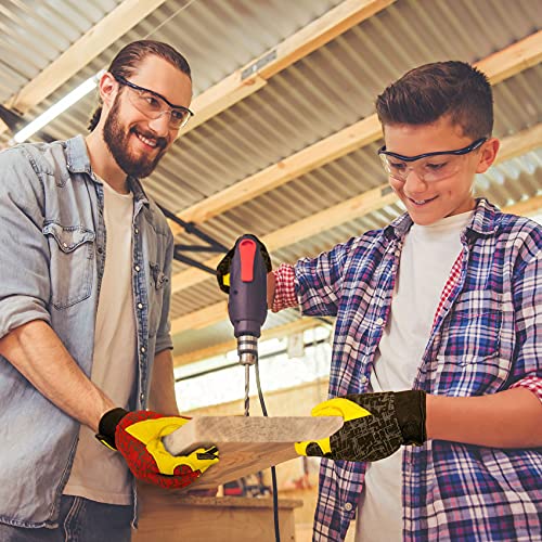 Kids Genuine Leather Work Gloves Age 2-12, Touchscreen, Reflective - color: Black, size: Small (3-6 Years Old)