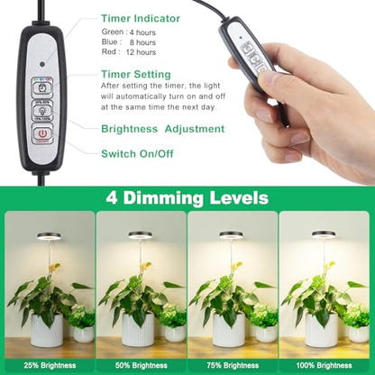 LORDEM Plant Grow Light, Full Spectrum LED, Black, 2 Packs - color: Black-3.54in, size: 2 Pack