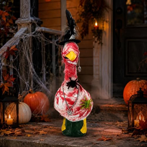 Halloween Porch Goose Outfit, Mummy Costume Set for 23-Inch Goose Statue - color: Mummy