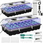Seed Starter Tray with Grow Light,2 Pack 72 Cells Seed Starter Kit with Humidity Dome, Seed Starting Trays for Indoor Plant,Seedling Starter Trays for Germination - color: 2 Pack 72cell Black