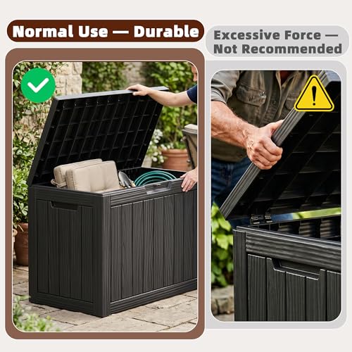 ROJIK 55Gal Outdoor Storage Box Waterproof Deck Box