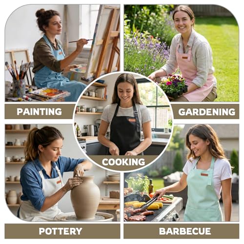 CAKETIME Colorful Aprons Made by Silicone Coated Polyester Fabric Waterproof Oilproof for Women Cooking Funny Gifts - color: Pink