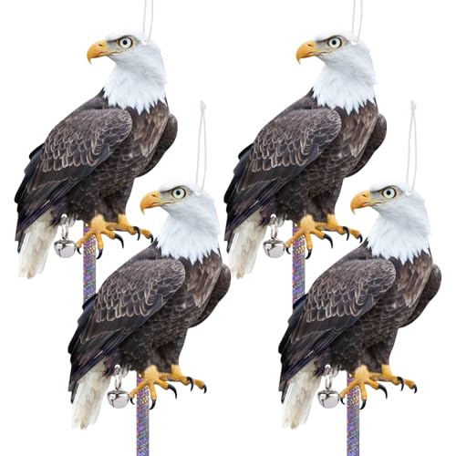 Fake Hawk to Keep Pigeon Away from Porch, 4PCS Plastic Hawk - color: Black Hawk 4pcs