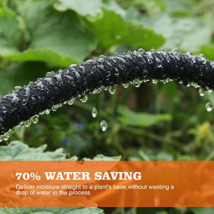 Soaker Hose 15 FT for Garden with 5/8" Diameter Irrigation Hose Save 70% of Water Solid Brass Interface Eminently Suitable for Lawn and Garden Bed Cover - size: 15FT 5/8"