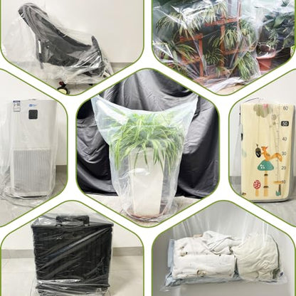2 Pcs Large Clear Plant Cover Freeze Protection with Drawstring - size: 47.2’’x70.8’’ 2PCS
