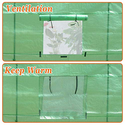 Greenhouse Replacement Cover Outdoor Larger Walk in Greenhouse Replacement Top Tarp(10'X7'X6' (Cover Only))
