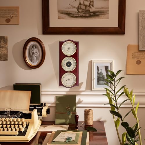 Classic Analog Weather Station-Home Barometers-Indoor Barometer-Barometer Hygrometer Thermometer-Traditional Weather Indicators-Home Decor.