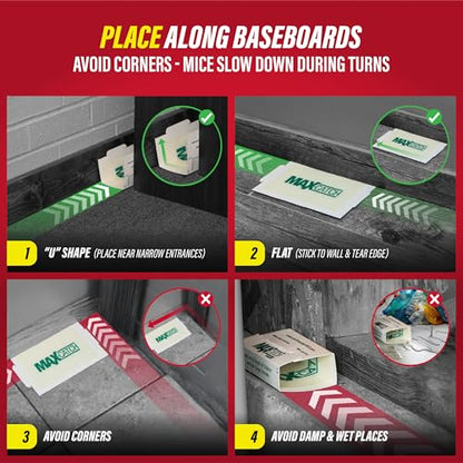 Catchmaster Max-Catch Glue Traps 72pk, Sticky Mouse Traps Indoor for Home - style: 72-PK Classic