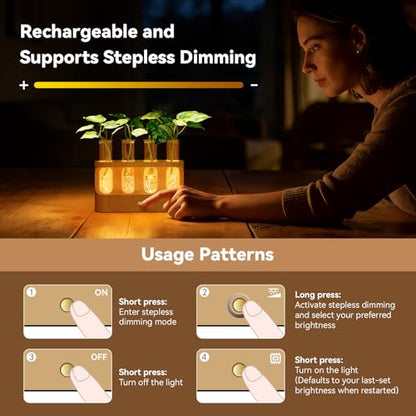 Rechargeable Plant Propagation Station with Stepless Dimming Lights