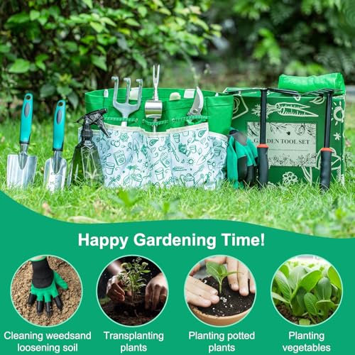 Gardening Tool Set Gifts for Women, Heavy Duty Garden Tools with Handbag