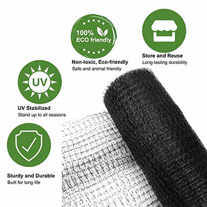 KLEWEE Bird Netting, 7.5 x 100 FT Heavy Garden Netting Deer Netting Fence - size: 7.5 x 100 FT