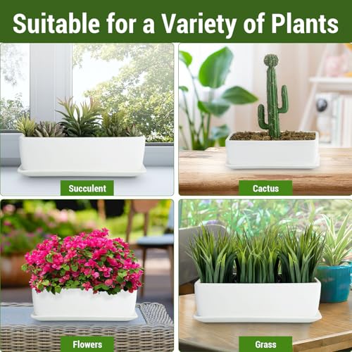 MyGift 14 Inch Unglazed White Ceramic Indoor Plant Pot with Drainage Hole - size: 14.5 inch