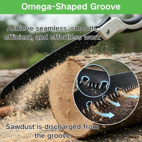 11.8 Inch Folding Hand Saw, SK5 Steel Pruning Saw for Wood Cutting