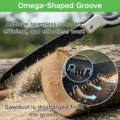 11.8 Inch Folding Hand Saw, SK5 Steel Pruning Saw for Wood Cutting