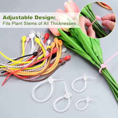 M METERXITY 24-Pack Adjustable Plant Ties, 4.7/5.9/6.7/8.2 Inch Silicone Flexible Multi-Function Garden Twist Tie for Crafts/Gift Wrapping/Gardening Plants, Reusable Support Twine [Clear ] - color: Clear