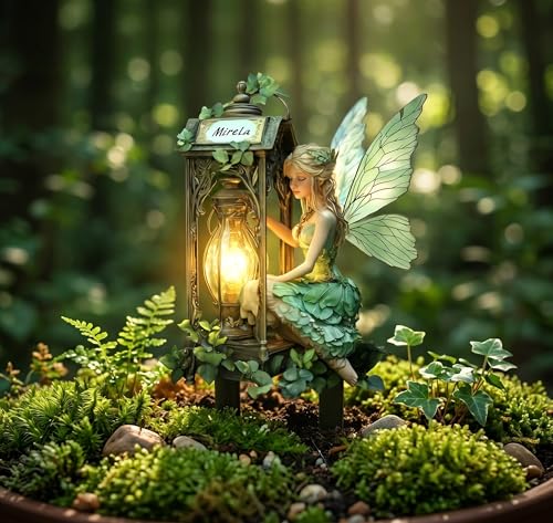 Fairy Lantern Garden Stake, 2D Flat Waterproof UV-Resistant Acrylic Enchanted Fairy Decor, Whimsical Outdoor Yard Lawn Flower Bed Potted Plant Ornament for Patio Balcony Indoor Decor - color: Fairy Lantern