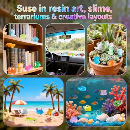 Zerobe Miniature Resin Animal Sets: Tiny Collectible Figurine Bulk Pack (Ocean Animals) - color: Ocean Animals