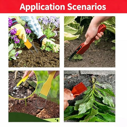 Weeder Handheld Weed Puller Tool Hand Gardening Tool Manual Weeder,Yellow - color: Yellow