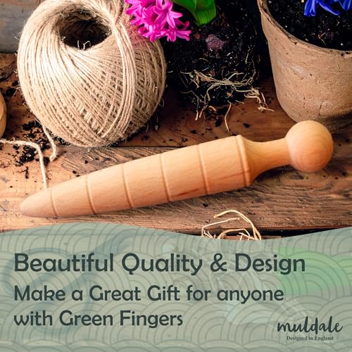 Garden Dibber Seed Planter Tool – Wooden Seed Dibber for Planting - size: Single Dibber
