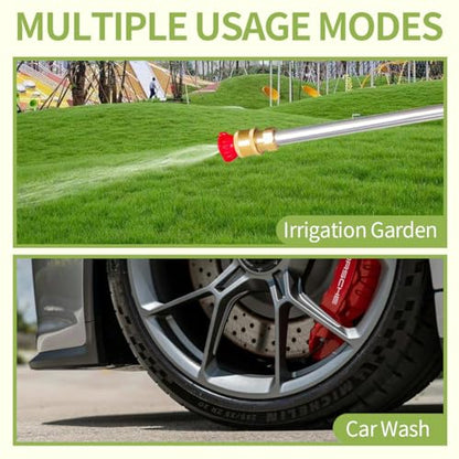 High Pressure Hose Nozzle for Garden Hose,Leak-Free Jet Wand with 5 Nozzles - color: Gray