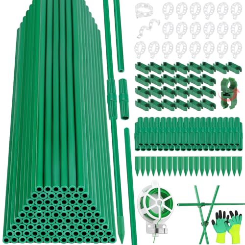 287 PCS Garden Stakes, Fiberglass Tomato Stakes, Garden Sticks - size: 90 Packs