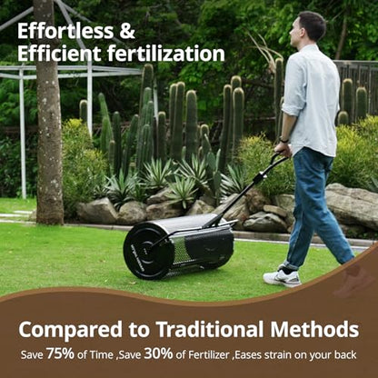 Compost Spreader 24 Inch Peat Moss Spreader - Black - size: 24 Inch