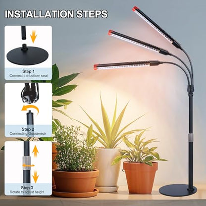 FRGROW 3Head Tabletop Grow Lights for Indoor Plants, Seed Starting, Veg - size: Desk-3Head-27W