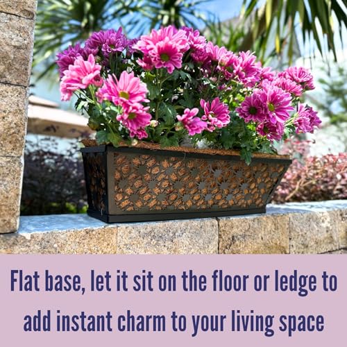 LaLaGreen Wall Planter for Plants (16 in, 4 Pack) Black Fence Window Box - size: 16" (41cm) x 4 pack