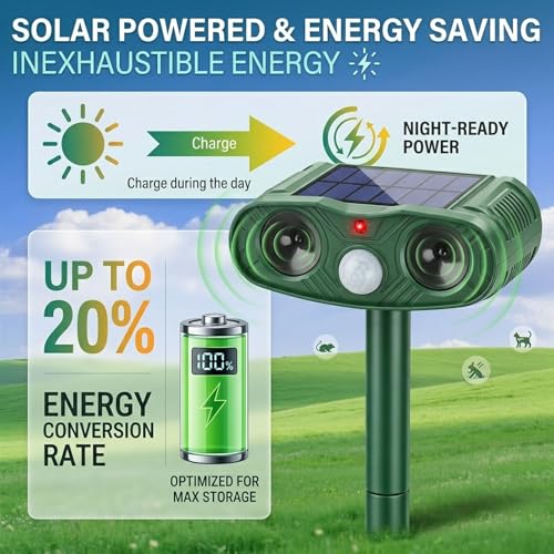 2Pack Ultrasonic Deer Repellent Devices, Animal Repeller Outdoor