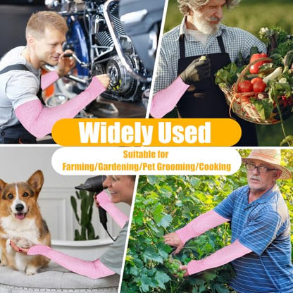 18-Inch Cut Resistant Arm Sleeves Guard Farmer Gardening Defense,Pink - color: Pink