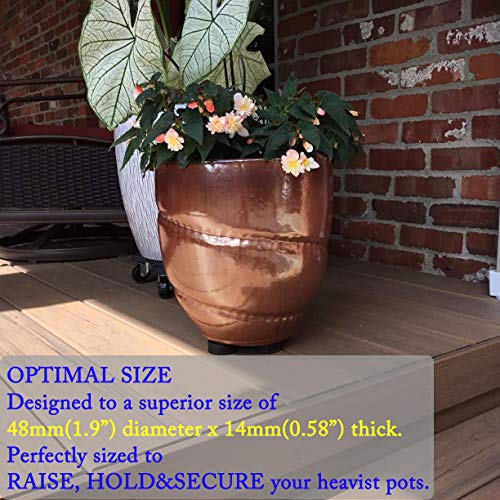 24 Pack Invisible Pot Feet with Enhanced Non-Slip Surface Grip Plant Pots and Flowers, Solid Rubber Pots Risers, Pot Lifters for Indoor or Outdoor Planters