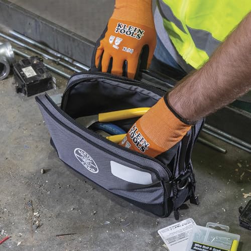 Klein Tools Tool Pouch, Dual Compartments, Heavy-Duty Tool Bag Organizer, Multipurpose Bag - size: 2-Pack