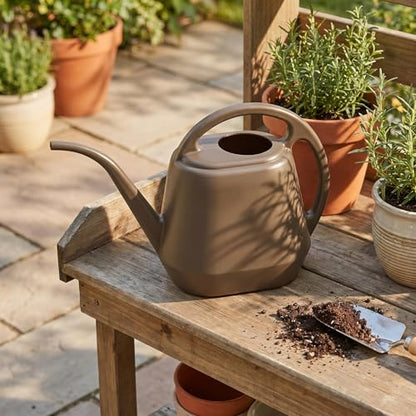 Fasmov Plastic Watering Can, 1-Gallon, Deep Gray - color: Deep Gray