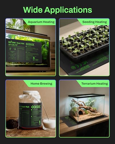 BN-LINK 10" x 20.75" Seedling Heat Mat for Seed Starting Plants Germination - size: 10x20 2 Pack