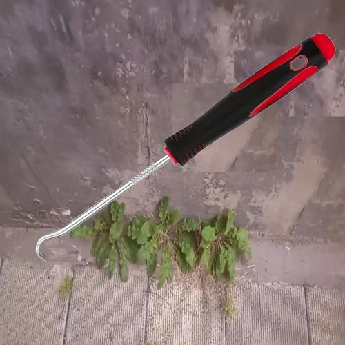 4PCS Weed Puller Tool, Manual Garden Weeding Tool with Non-Slip Grip, Metal Crack Weeder for Garden, Pavement Joints and Soil Cleaning(Red) - color: Red