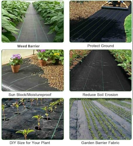 Weed Barrier Fabric Heavy Duty Landscape Fabric 6FTX100FT 3.2oz - size: 6X100 FT