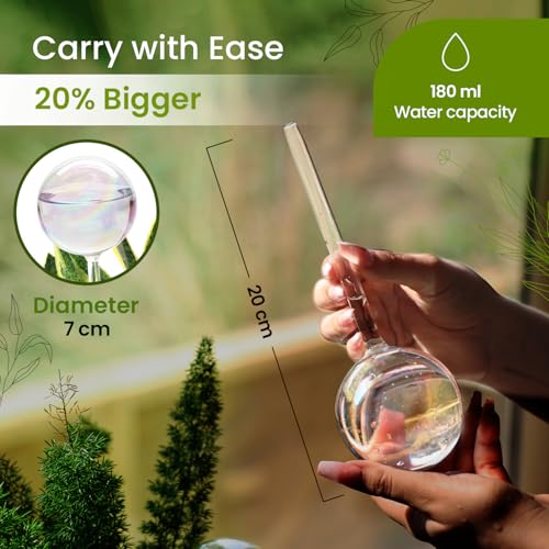 Iridescent Self Watering Globes, Glass Rainbow Plant Watering Globes, Self Watering Planter Insert, Automatic Plant Waterer Indoor (Medium-4 Pcs Iridescent, Medium) - color: Medium - 4 Pcs (Pack of 1)