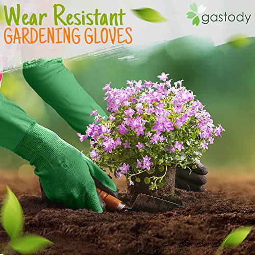 Long Sleeve Gardening Gloves for Women & Men, Long Cuff Garden Gloves - color: Black and Green, size: Medium