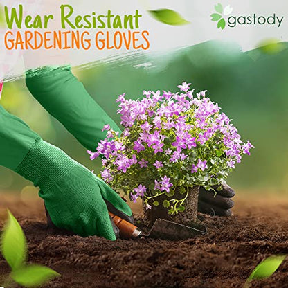 Long Sleeve Gardening Gloves for Women & Men, Long Cuff Garden Gloves - color: Black and Green, size: Medium