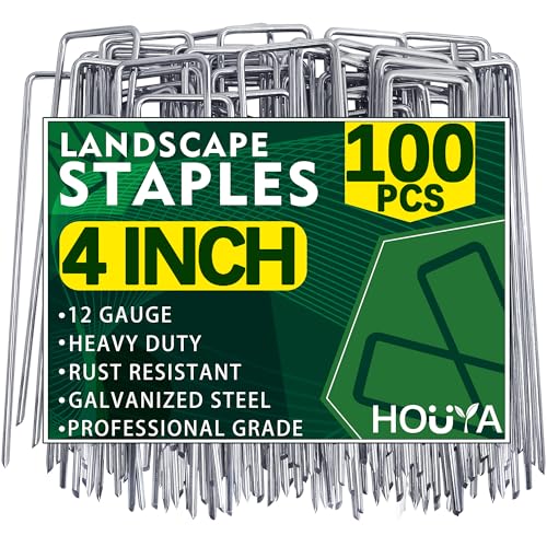 100 Pack Landscape Staples 4 Inch 12 Gauge Garden Stakes - size: 4 inch 100 Pack